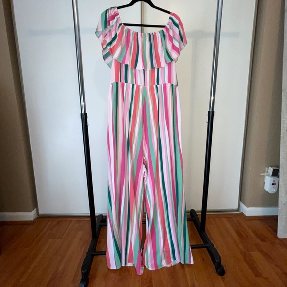 Lane Bryant Striped Jump Suit - Picture 2 of 3